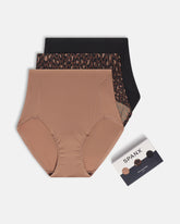 SPANXsmoothâ„¢ Fit-To-You Brief 3-Pack Box | Cafe Au Lait/Iconic Leopard/Very Black